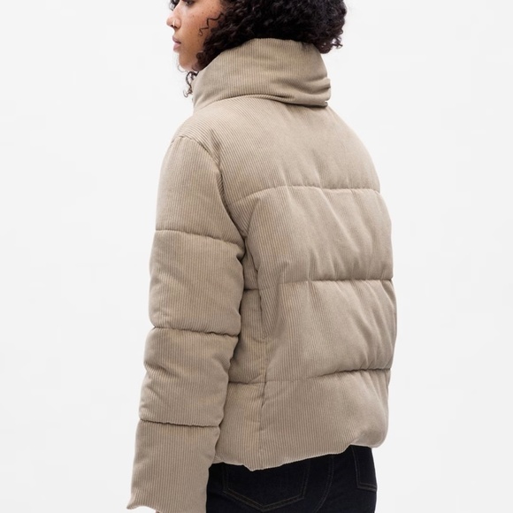 Gap Corduroy Short Puffer Jacket - Ivory Cream - Picture 5 of 6